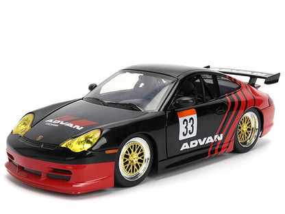 Porsche 911 GT3 RS (996) ADVAN Black/Red Hyper-Spec - 1/24 Scale - Jada - JAD36371