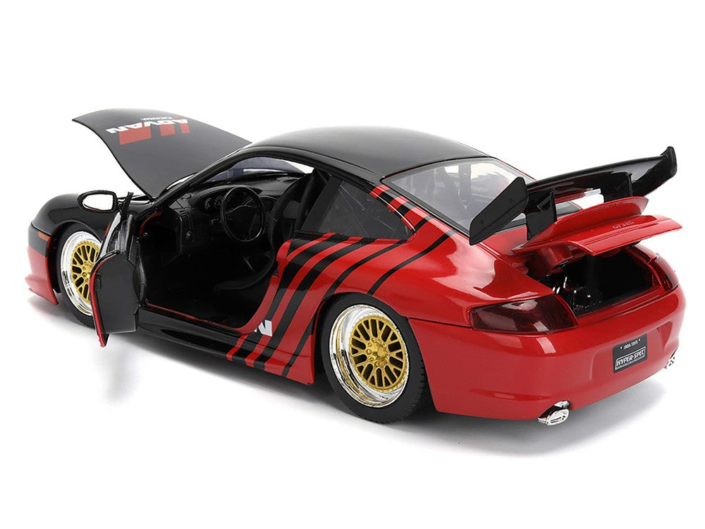 Porsche 911 GT3 RS (996) ADVAN Black/Red Hyper-Spec - 1/24 Scale - Jada - JAD36371