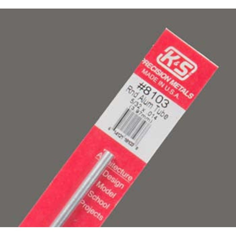 5/32" Aluminium Tube 12" .014" Wall 1 pcs - K&S - K&S8103