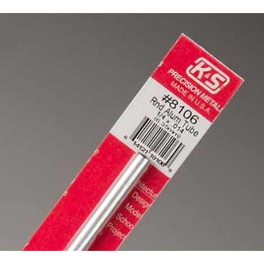 1/4" Aluminium Tube 12" .014" Wall 1 pcs - K&S - K&S8106