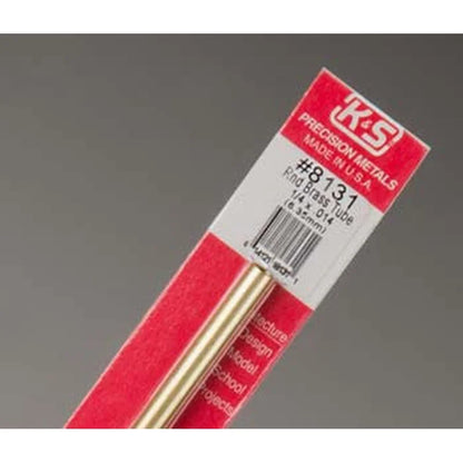 1/4" Brass Round Tube 12" .014" Wall 1 pcs - K&S - K&S8131