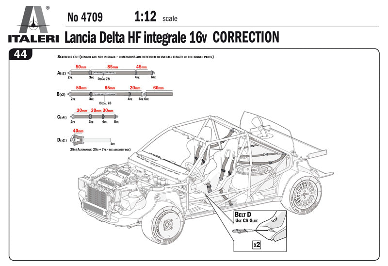 Lancia Delta HF Integrale - 1/12 Scale - Italeri - IT4709
