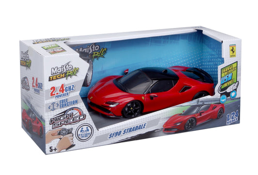 R/C PREM Ferrari SF90 Stradale 2.4GHz (USB) - 1/24 Scale - Maisto - MAi82334