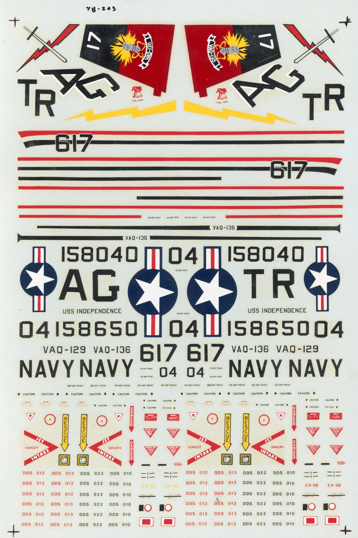 EA-6B's VAQ-136 & VAQ-129 - 1/48 Scale Microscale Decals MS48-203