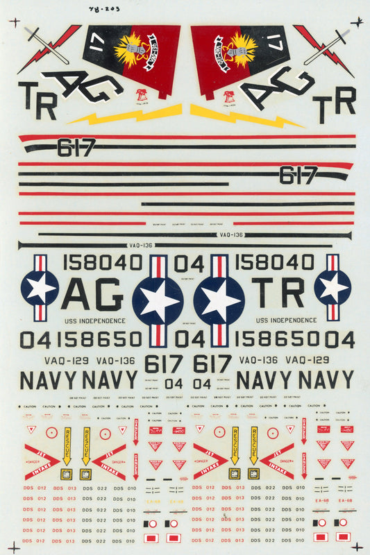 EA-6B's VAQ-136 & VAQ-129 - 1/48 Scale Microscale Decals MS48-203