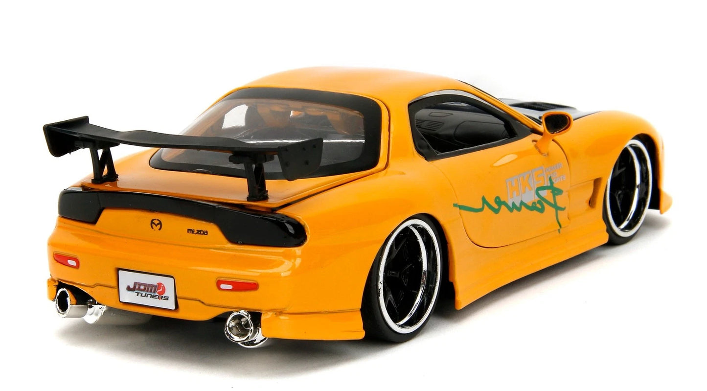 Mazda RX-7 HKS Tuned JDM Tuners Yellow 1993 - 1/24 Scale - Jada - JAD35957