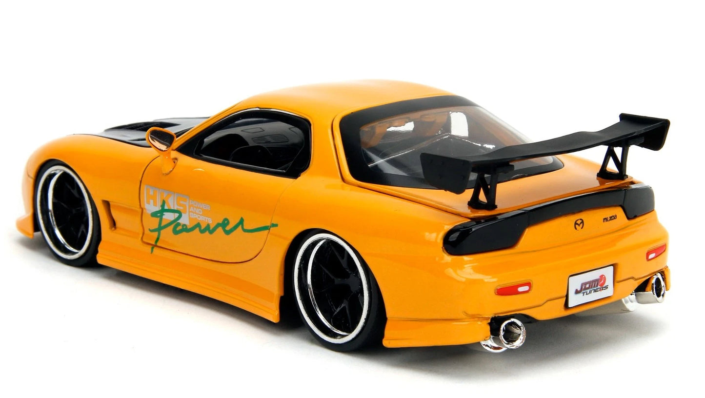 Mazda RX-7 HKS Tuned JDM Tuners Yellow 1993 - 1/24 Scale - Jada - JAD35957