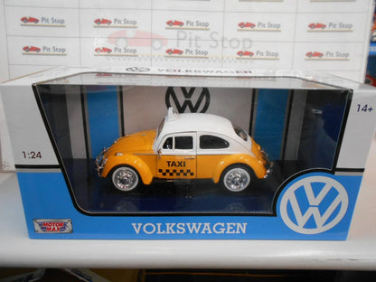 Volkswagen Beetle Taxi Yellow/White 1966 - 1/24 Scale - MotorMax - MOT79577