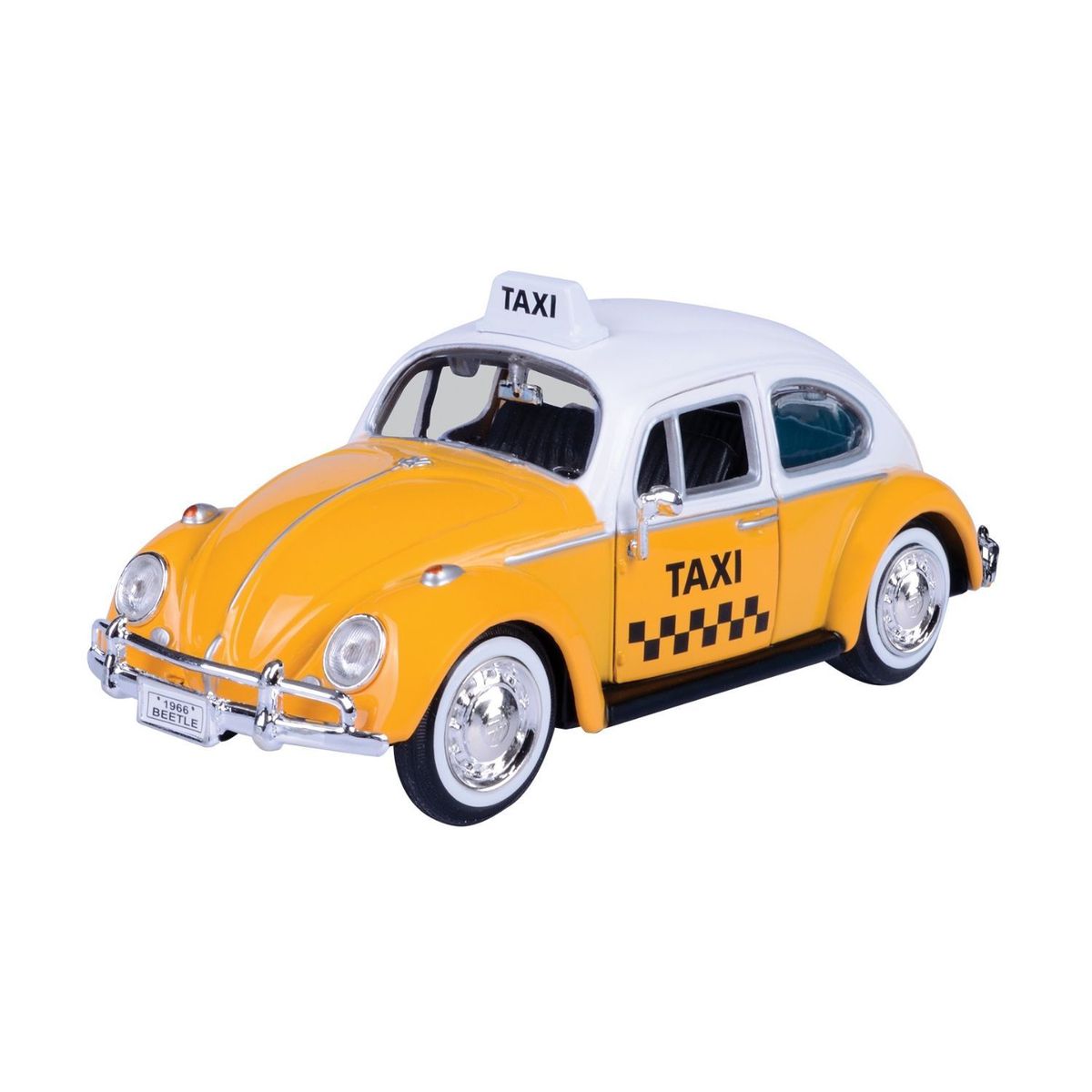 Volkswagen Beetle Taxi Yellow/White 1966 - 1/24 Scale - MotorMax - MOT79577