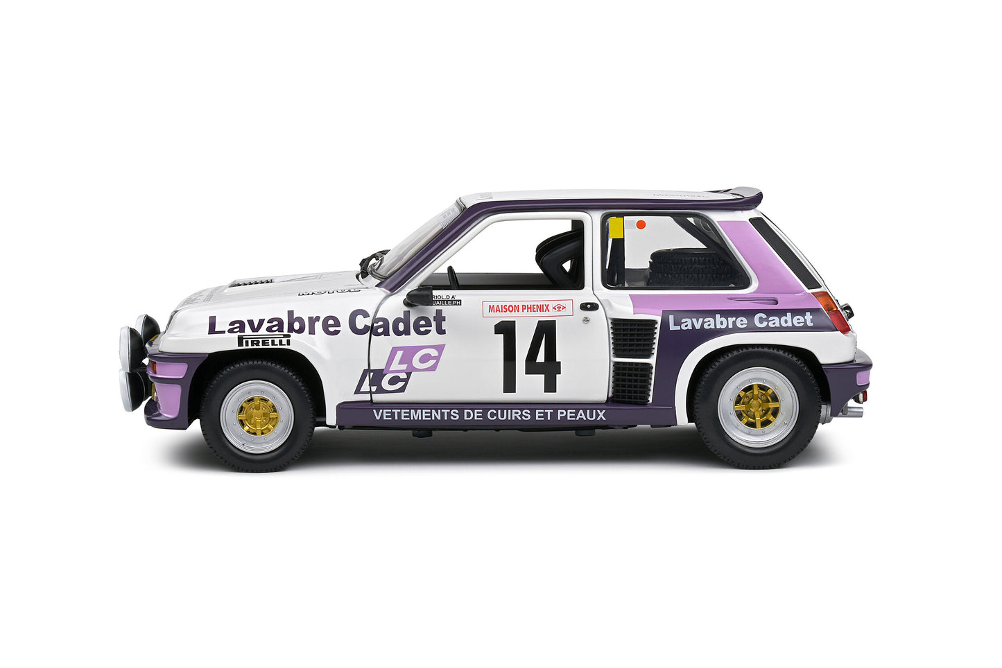 Renault 5 Turbo Rallye Lyon Charbonnière 1983 #14 Auriol/Nouaille White 1/18 Solido S1801313