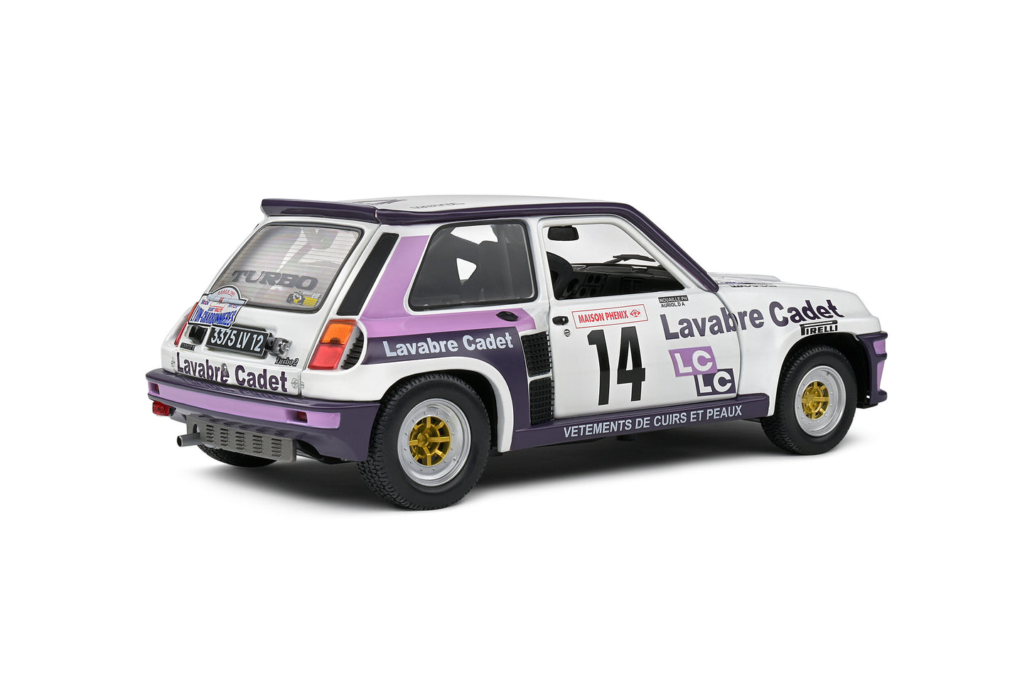 Renault 5 Turbo Rallye Lyon Charbonnière 1983 #14 Auriol/Nouaille White 1/18 Solido S1801313