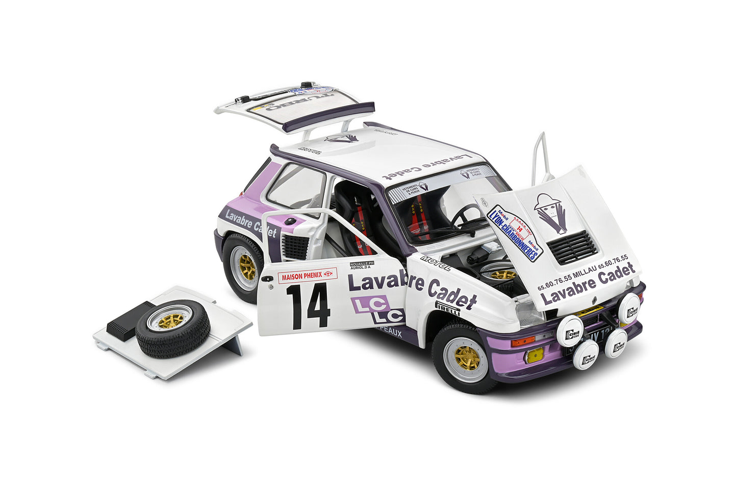 Renault 5 Turbo Rallye Lyon Charbonnière 1983 #14 Auriol/Nouaille White 1/18 Solido S1801313