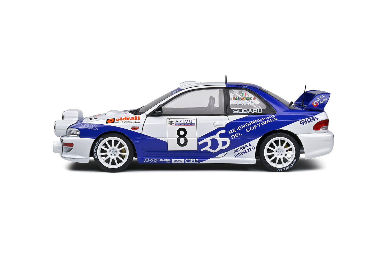 Subaru Impreza S5 WRC99 – Rally Azimut Di Monza – 2000 – #8 V.Rossi / C.Cassina 1/18 Solido S1807403