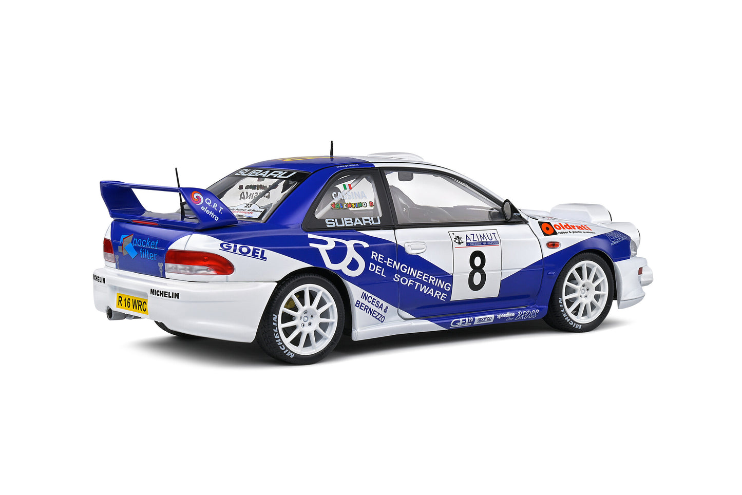 Subaru Impreza S5 WRC99 – Rally Azimut Di Monza – 2000 – #8 V.Rossi / C.Cassina 1/18 Solido S1807403