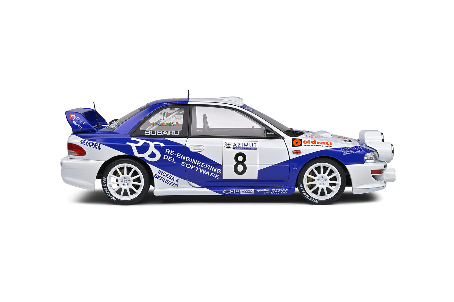 Subaru Impreza S5 WRC99 – Rally Azimut Di Monza – 2000 – #8 V.Rossi / C.Cassina 1/18 Solido S1807403