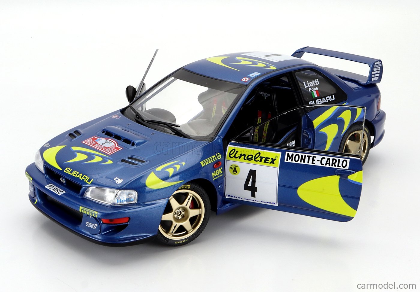 Subaru Impreza 22B WRC #4 Winner Rallye Monte Carlo 1997 Liatti, Pons 1/18 Solido S1807405