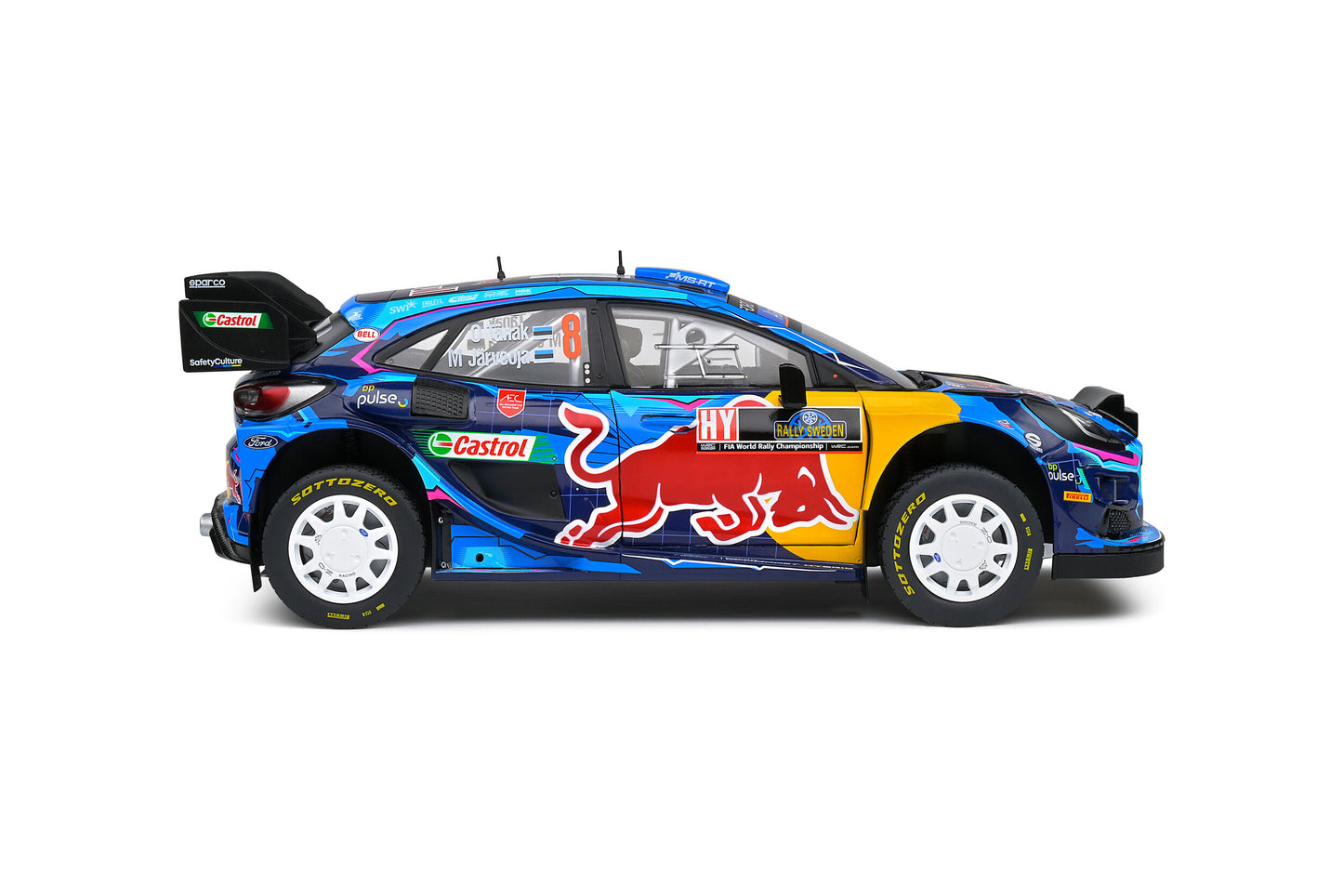 Ford Puma Rally1 Hybrid – Rally Suede – 2023 – #8 Tanak 1/18 Solido S1809503