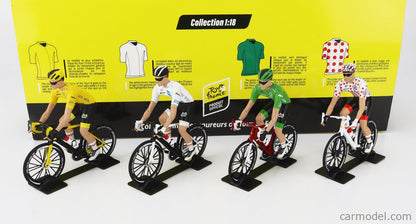 Set of 4 Tour de France Cyclists Bike jerseys 1/18 Solido S1809906