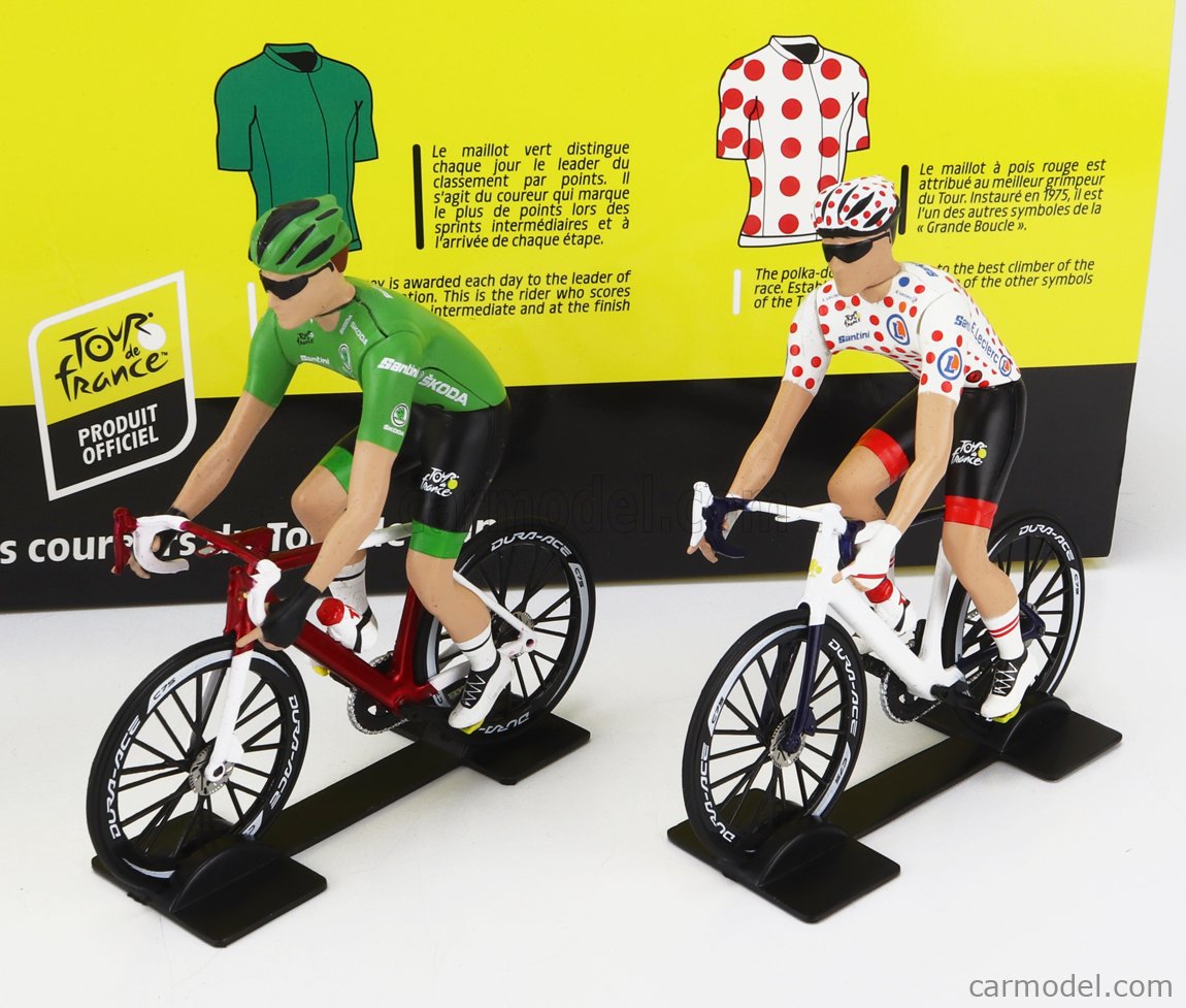 Set of 4 Tour de France Cyclists Bike jerseys 1/18 Solido S1809906