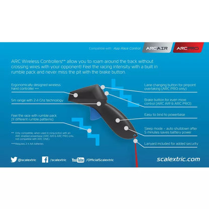 ARC Air Wireless Hand Throttle - 1/32 Scale - Scalextric - SCAC8438