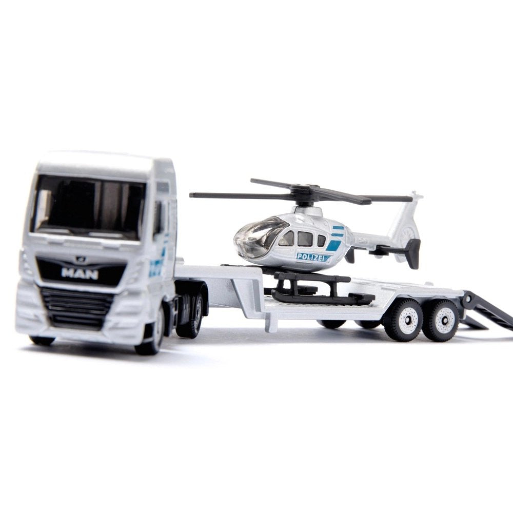 Police MAN Truck with Helicopter - 1/87 Scale Siku 1759