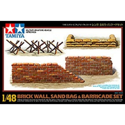 Brick Wall & Barricade Set 1/48 Scale Tamiya 32508