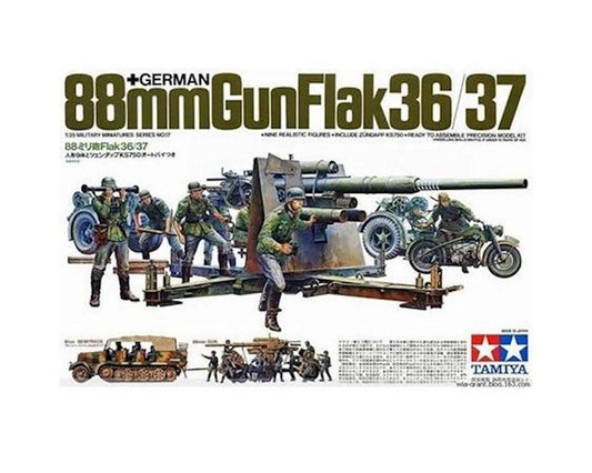German 88mm Gun Flak 36/3 1/35 Scale Tamiya 35017