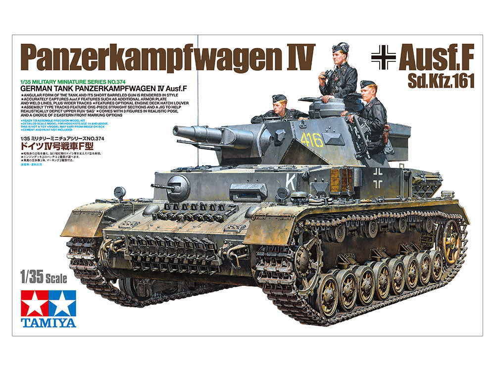 German Tank PZKW IV Ausf.F 1/35 Scale Tamiya 35374