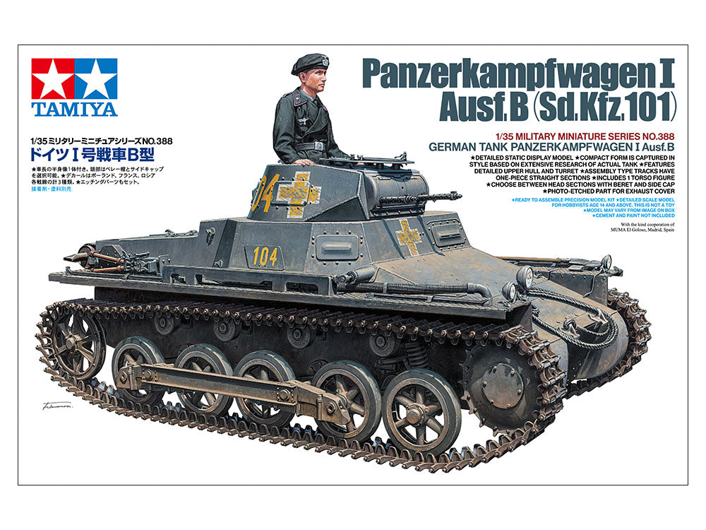 German Tank Panzerkampfwagen I Ausf.B 1/35 Scale Tamiya 35388
