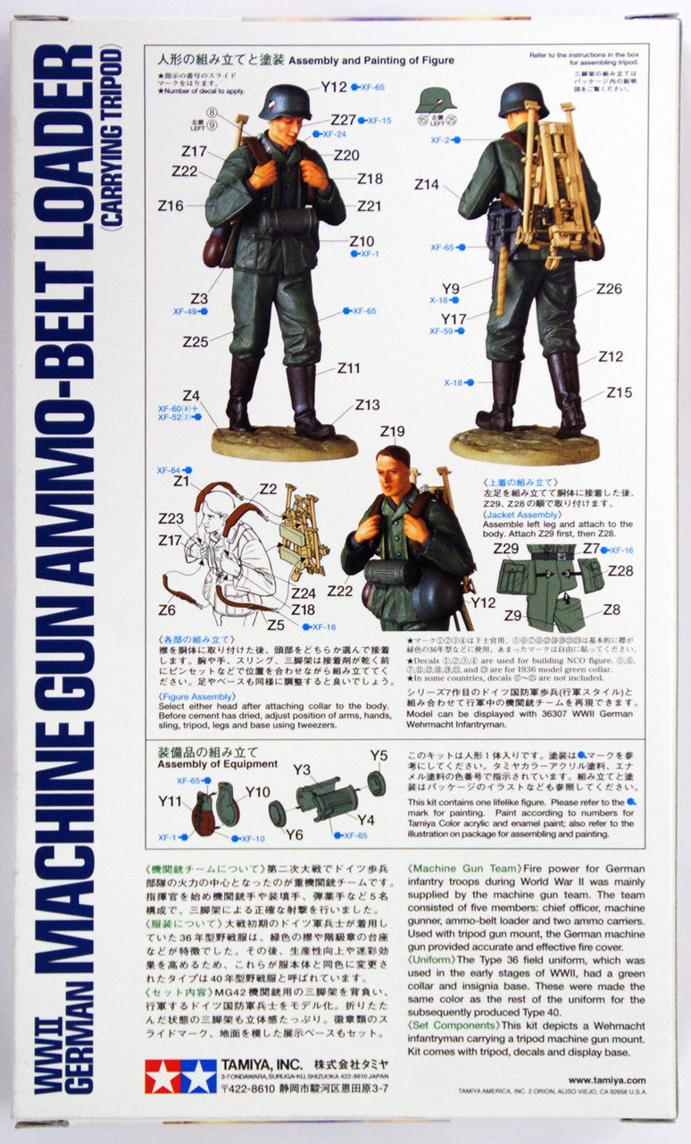 WWII German Machine Gun Ammo-Belt Loader (Carrying Tripod) 1/16 Scale Tamiya 36311