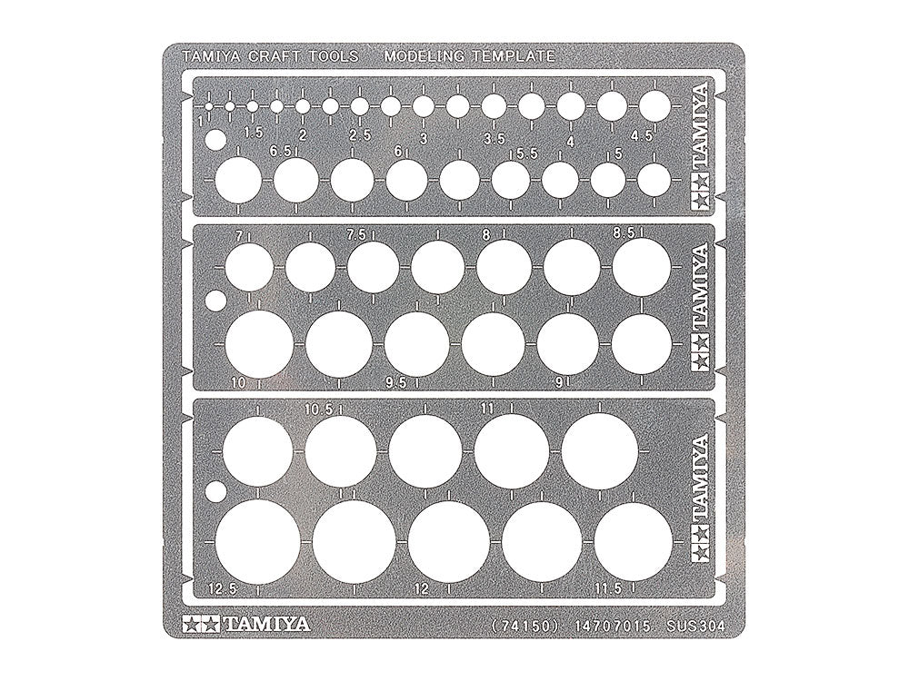 Modelling Template (Round, 1 - 12.5mm) Tamiya 74150