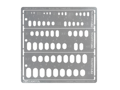 Modelling Template (Rounded Rectangles, 1-6mm) Tamiya 74154