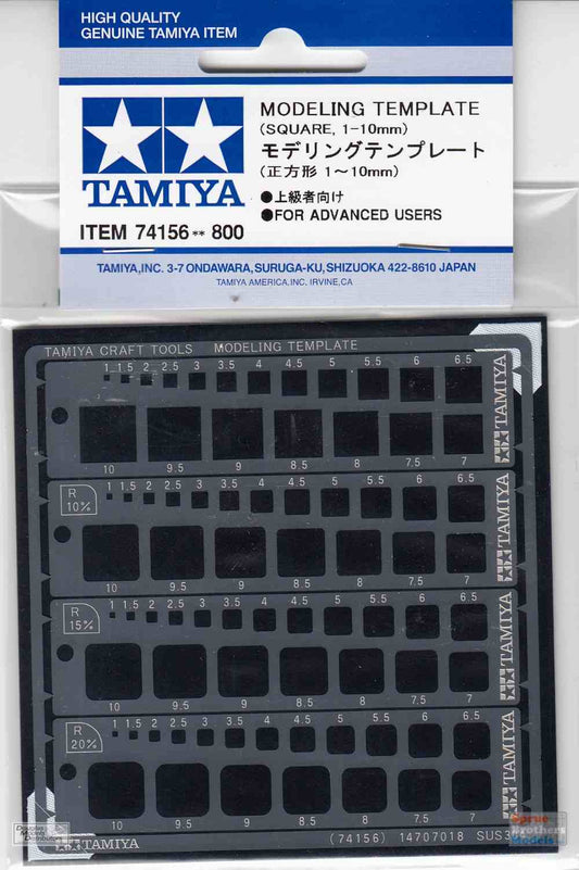 Modelling Template, Square 1-10mm - Tamiya - TAM74156