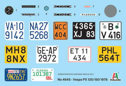 Vespa PX 125/150 1978 - 1/9 Scale - Italeri - IT4645